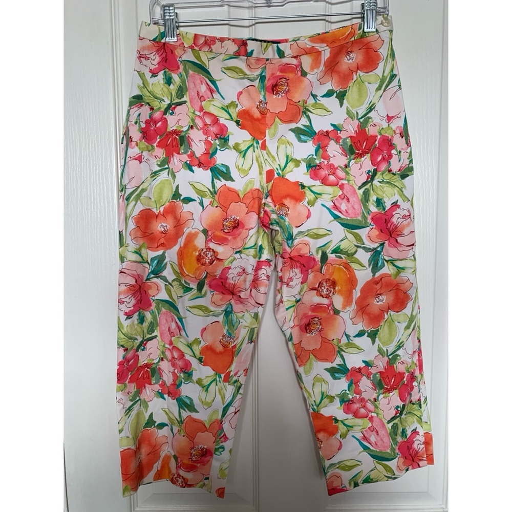 Ralph Lauren Cropped Floral Pants Women’s Petite Size 6